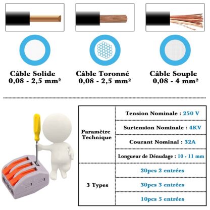 Pluworks coffret 60 connecteurs électriques à levier – Image 4