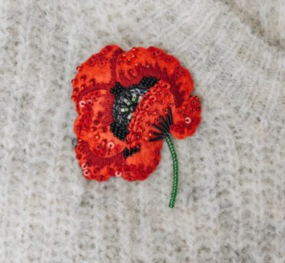 Trovelore bijou broche Fleur "Red Poppy" – Image 3
