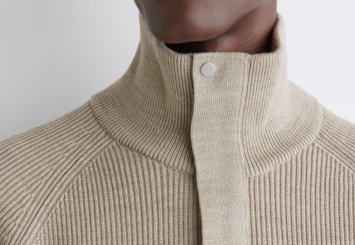 Cos pull demi-zippé en laine cotelé – Image 6