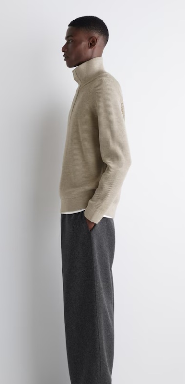 Cos pull demi-zippé en laine cotelé – Image 5