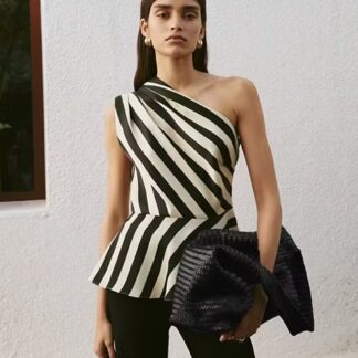 Mango top asymétrique rayures