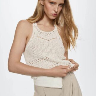 Mango top en maille ajourée
