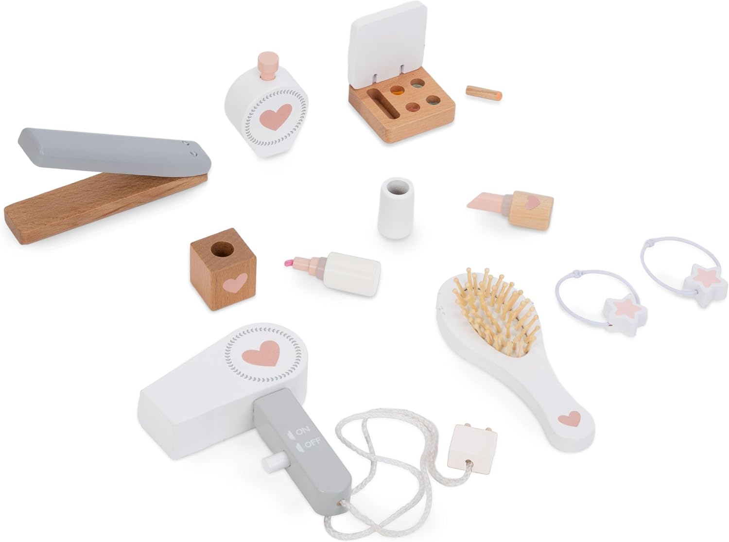 Mamabrum coiffeuse en bois avec tabouret et accessoires – Image 6
