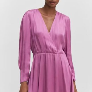 Mango robe cache-cœur satinée