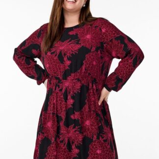 Zizzi robe en viscose et manches longues