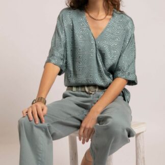 Elora blouse satinée "kimono"