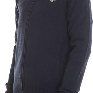Gant cardigan zippé en laine extra-fine